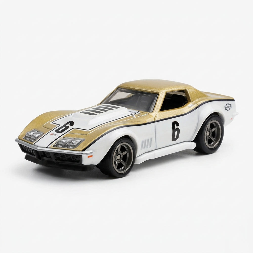 Hot Wheels 1:64 Car Culture Premium 2-Car Set Custom Corvette Stingray Coupe & 69 COPO Corvette