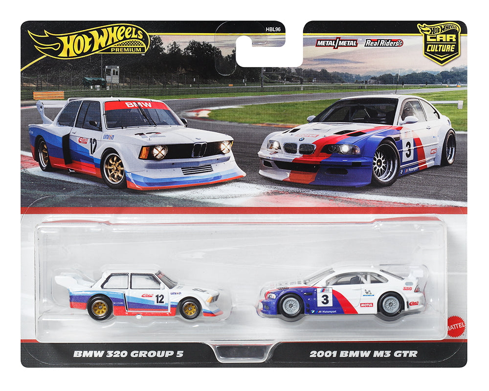 Hot Wheels 1:64 Car Culture Premium 2 Pack BMW E320 & 2001 BMW M3 GTR